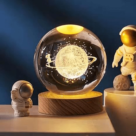 Crystal Ball Night Light – 3D Galaxy Lamp with Wooden Base - Armixon