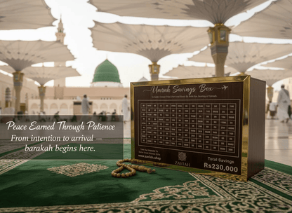 UMRAH SAVINGS BOX 280 DAYS WOODEN HALAL MONEY JAR - Armixon